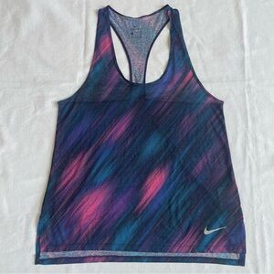 Nike Dri Fit Multicolor Womens Semi Sheer Tank Top Sz M Loose fit